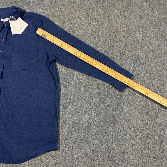 BeachLunchLounge Sally Brushed Knit Shacket Womens X-Large XL Blue Shirt Jacket - Picture 13 of 16